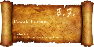 Babot Ferenc névjegykártya